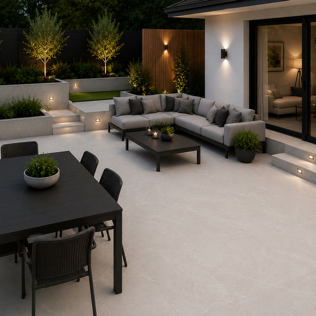 Amber Light Grey ( White )  Paving Slab 900x600 20mm