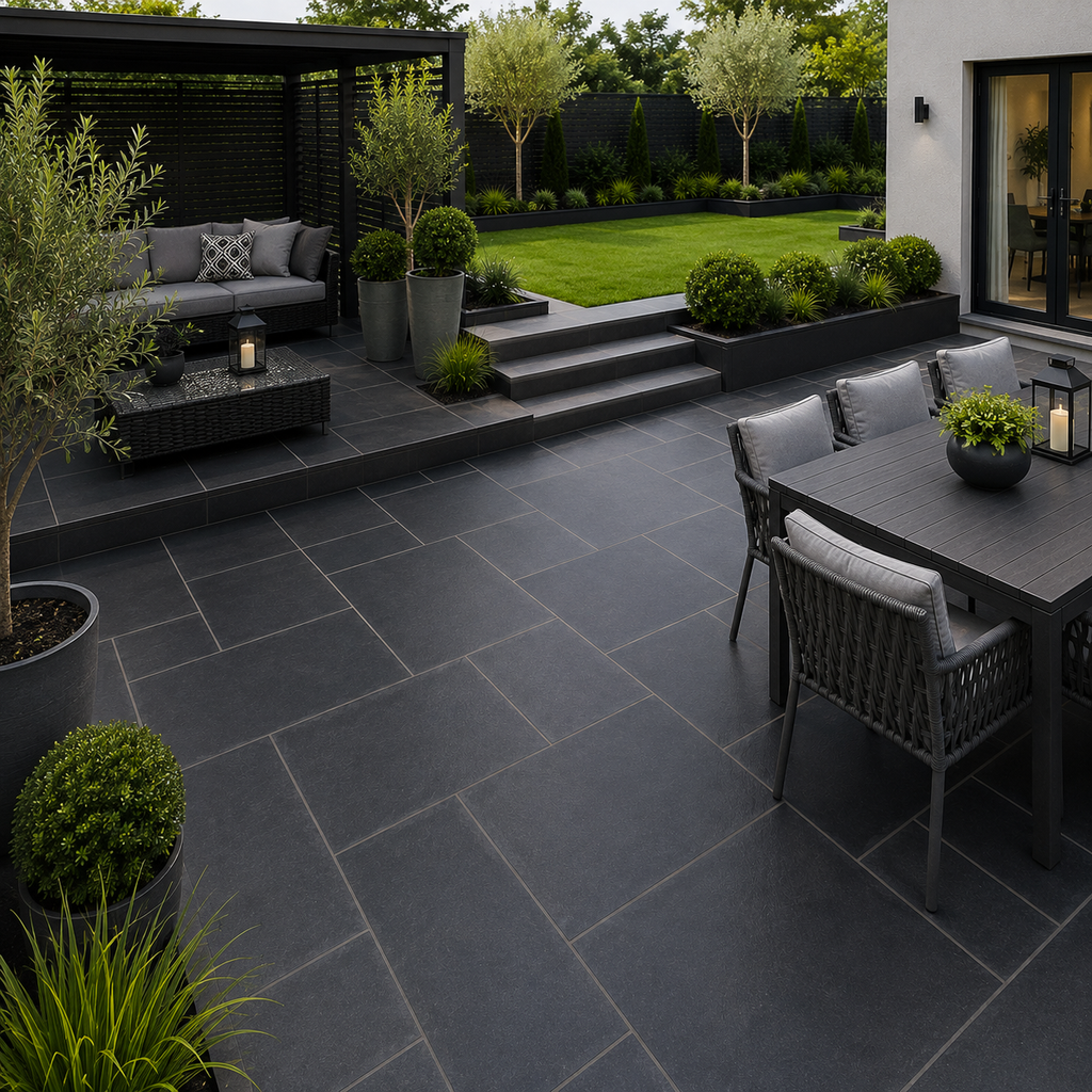 Black Limestone Mixed Paving Slab 22mm