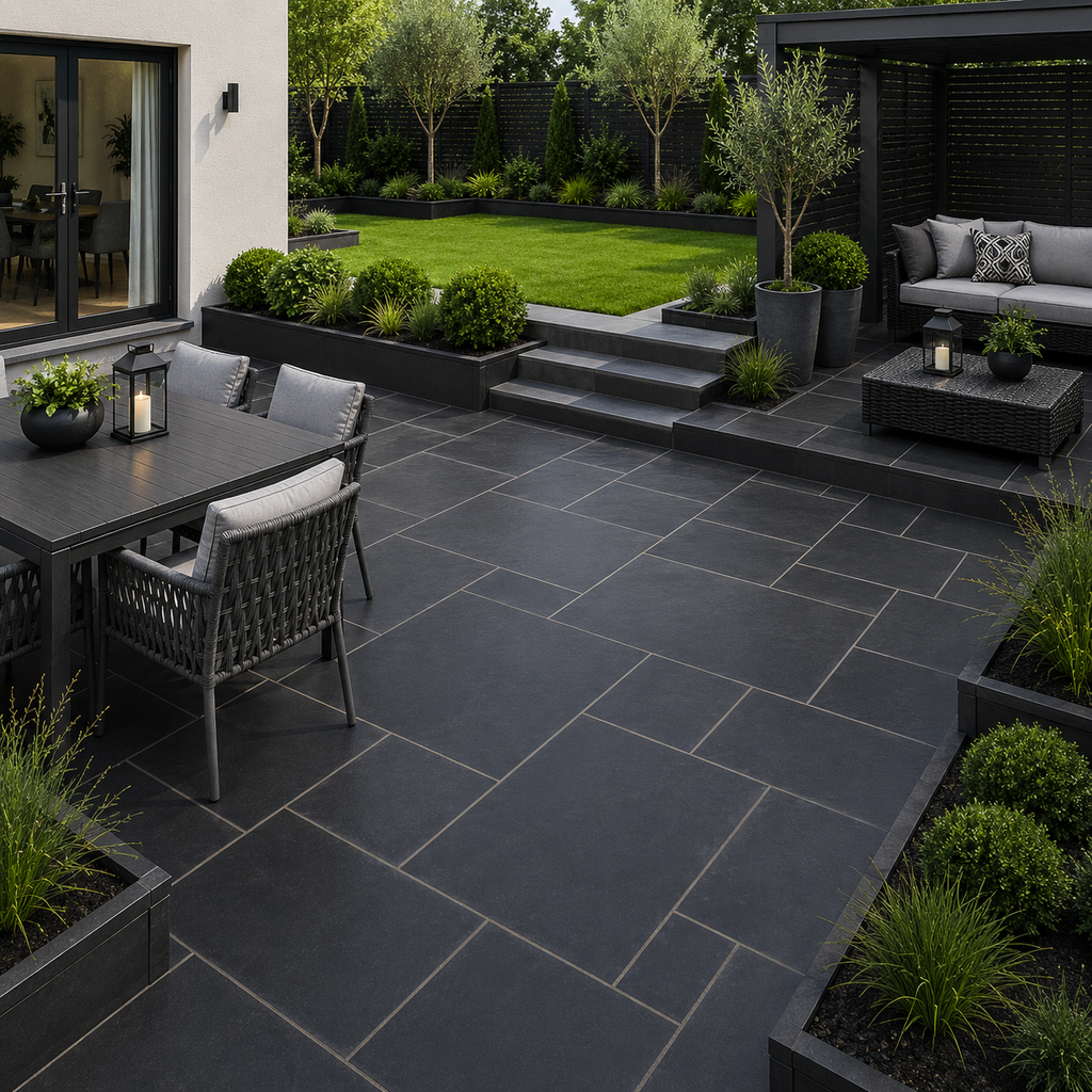 Black Limestone Mixed Paving Slab 22mm