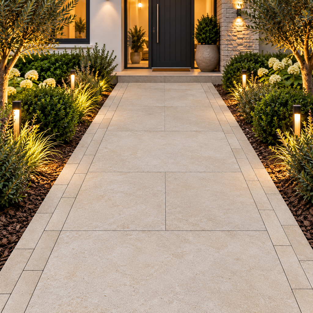 Saba Beige Egyptian Limestone Porcelain Paving 900x600 20mm