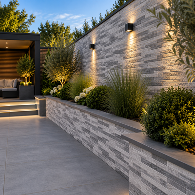 Tikal Grey Split Face Porcelain Wall Cladding