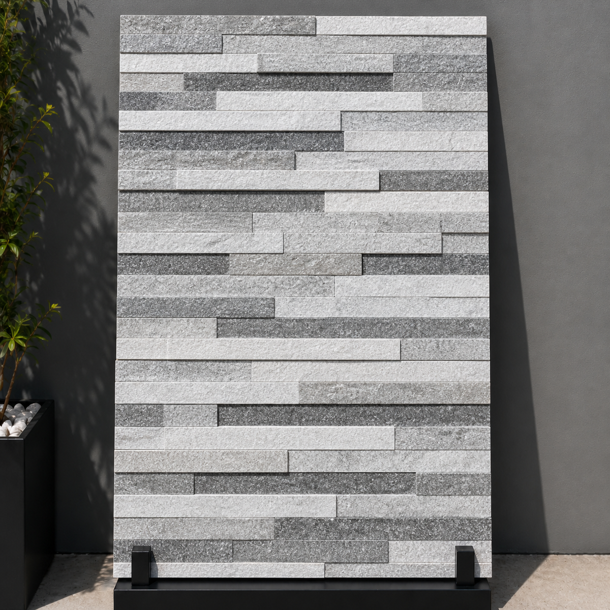 Tikal Grey Split Face Porcelain Wall Cladding