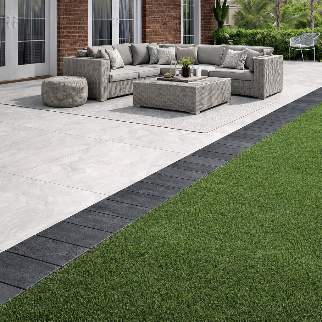 Anthracite Black Porcelain Cobbles 200x100 20mm