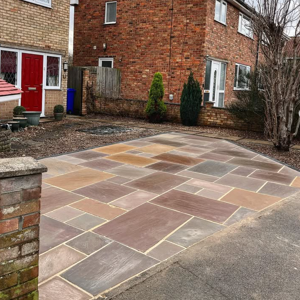 Autumn Brown Mixed Sandstone Paving Slab 20mm