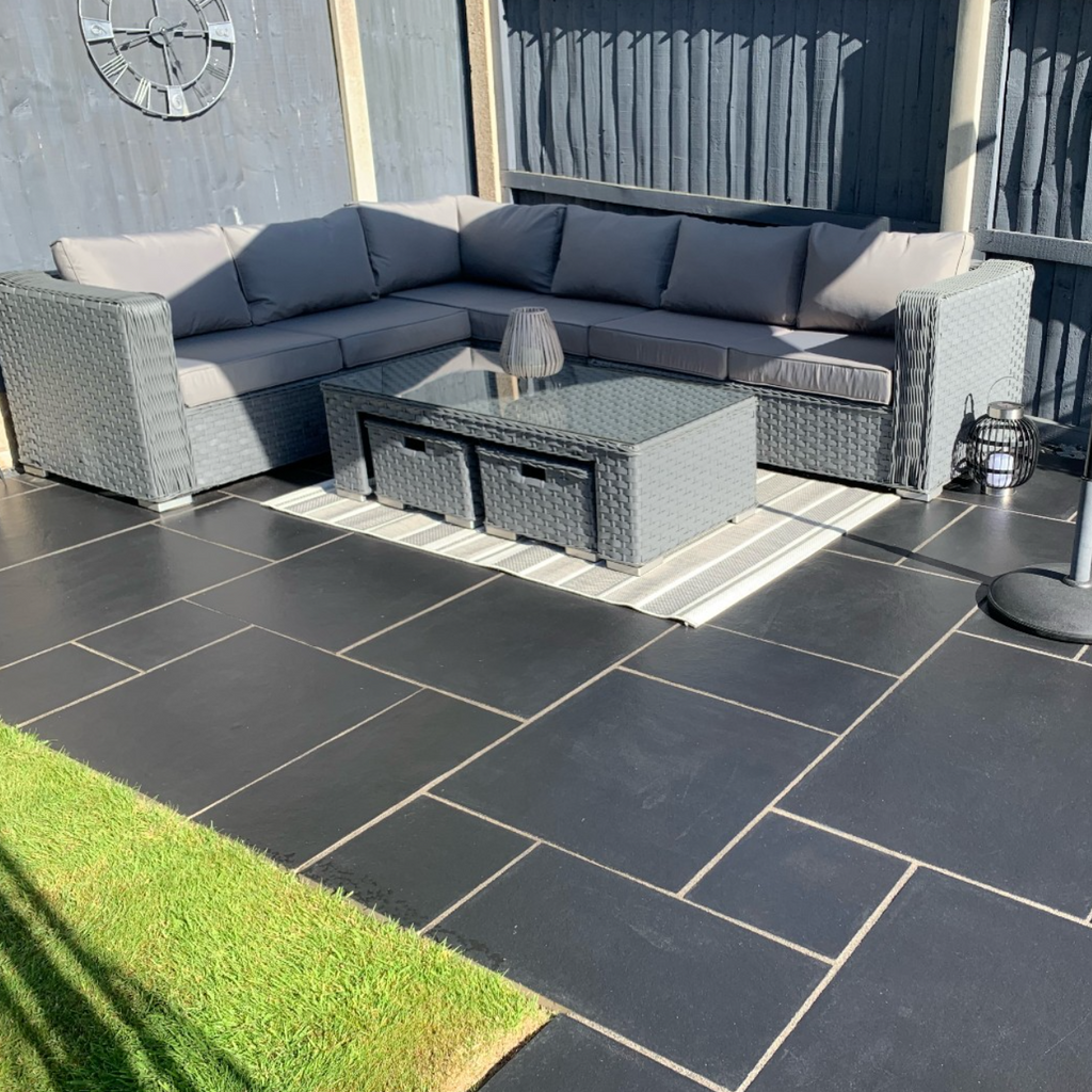 Black Limestone Mixed Paving Slab 22mm