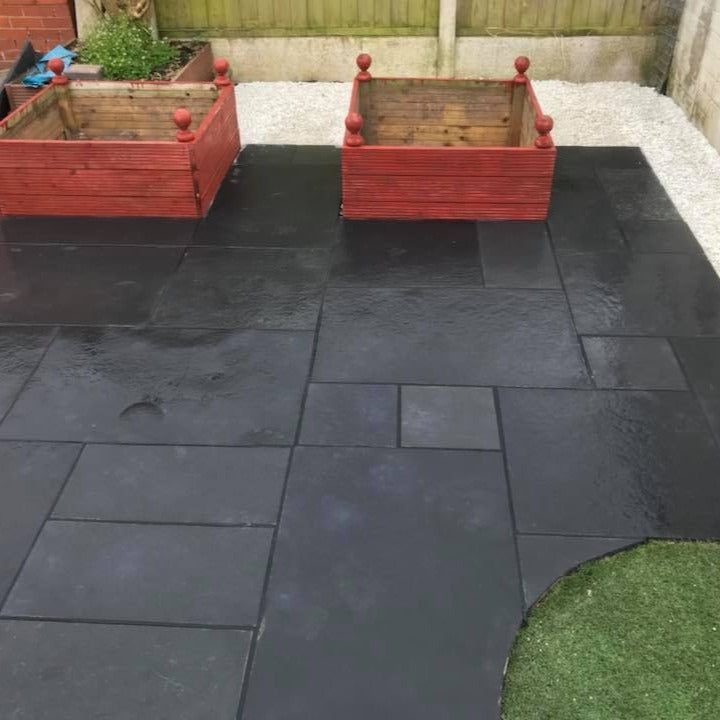 Black Limestone Mixed Paving Slab 22mm