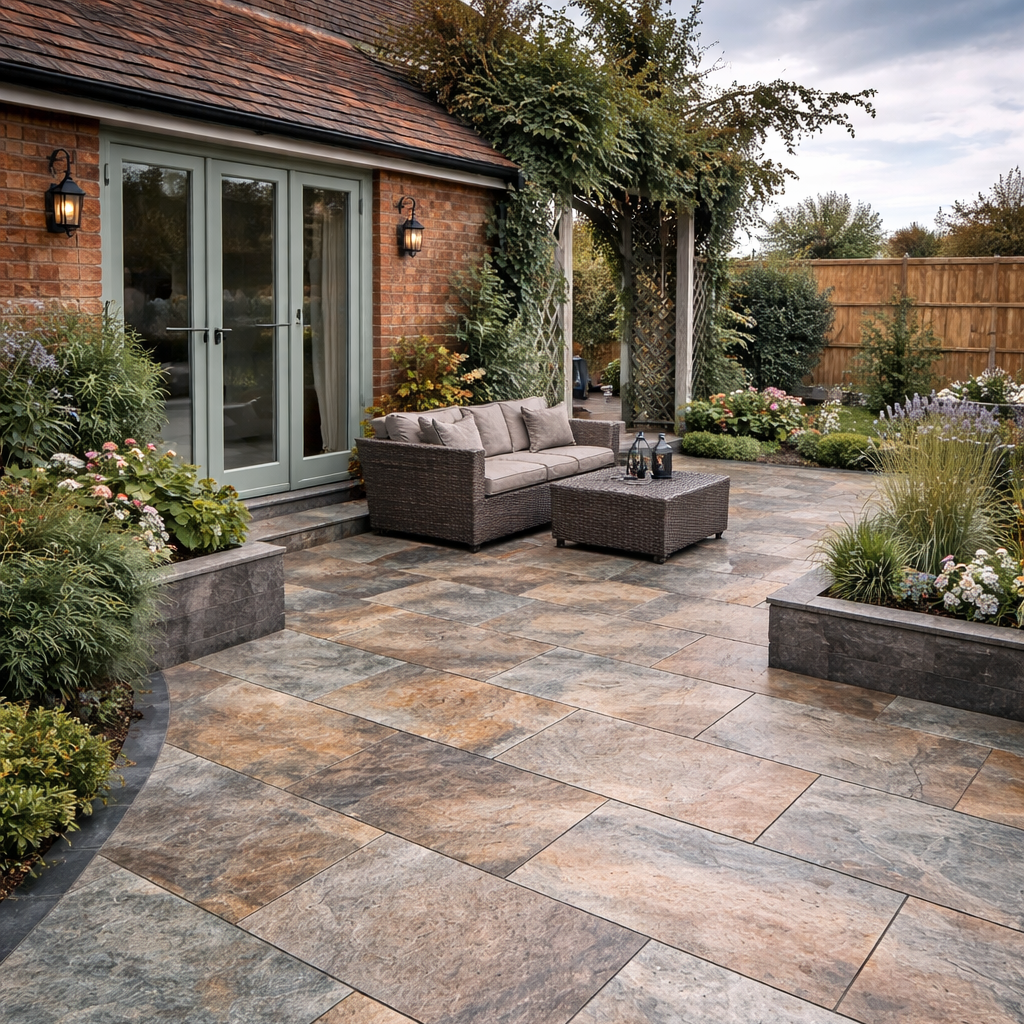 Copper Rustic Slate Porcelain Paving Slab 900x600 20mm