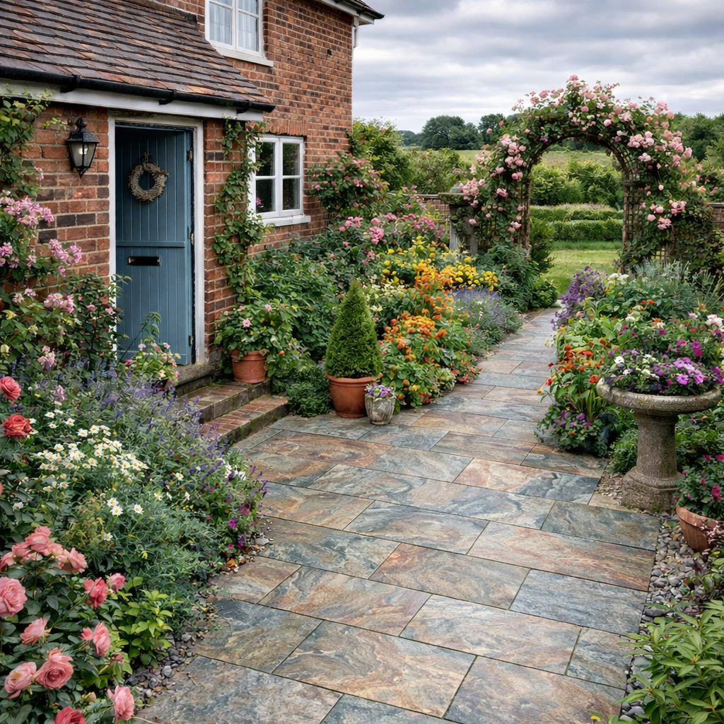 Copper Rustic Slate Porcelain Paving Slab 900x600 20mm