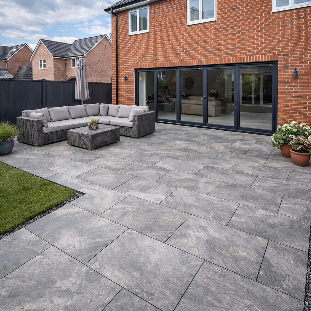 Earthcore Grey Porcelain Paving Slab 900x600 20mm