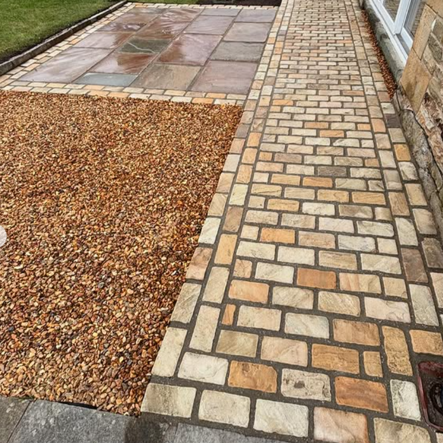 Fossil Mint Cobble Setts 200x100 40-60mm