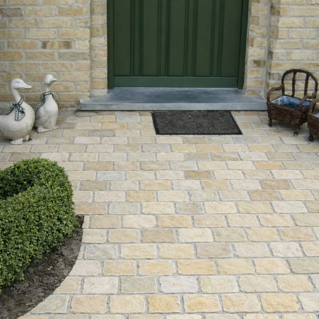 Fossil Mint Cobble Setts 200x100 40-60mm