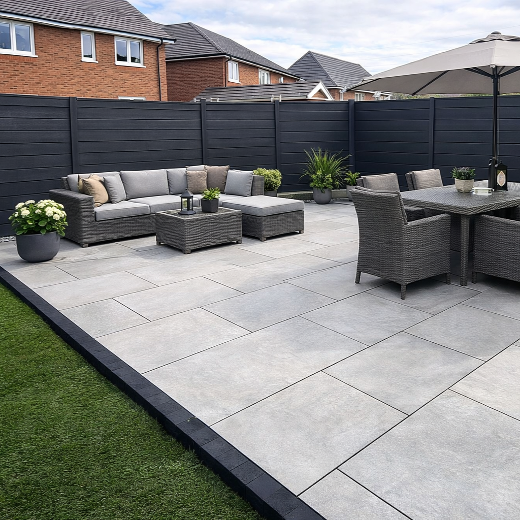 Hammer Stone Grey Porcelain Paving Slab 900x600 20mm