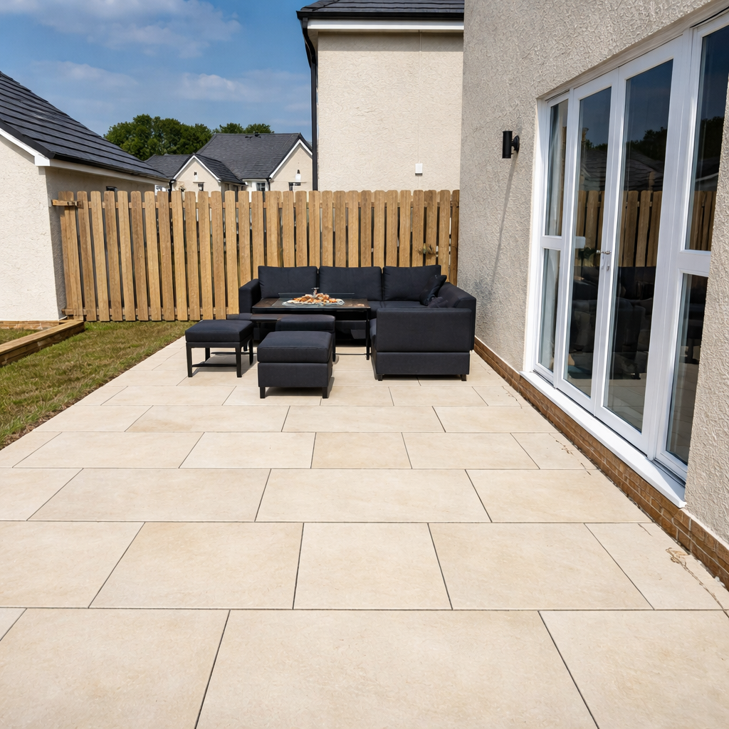 Ivory HS Beige Porcelain Paving Slab 900x600 20mm