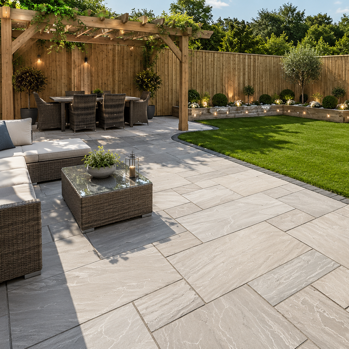 Kandla Grey Mixed Sandstone Paving Slab 22mm