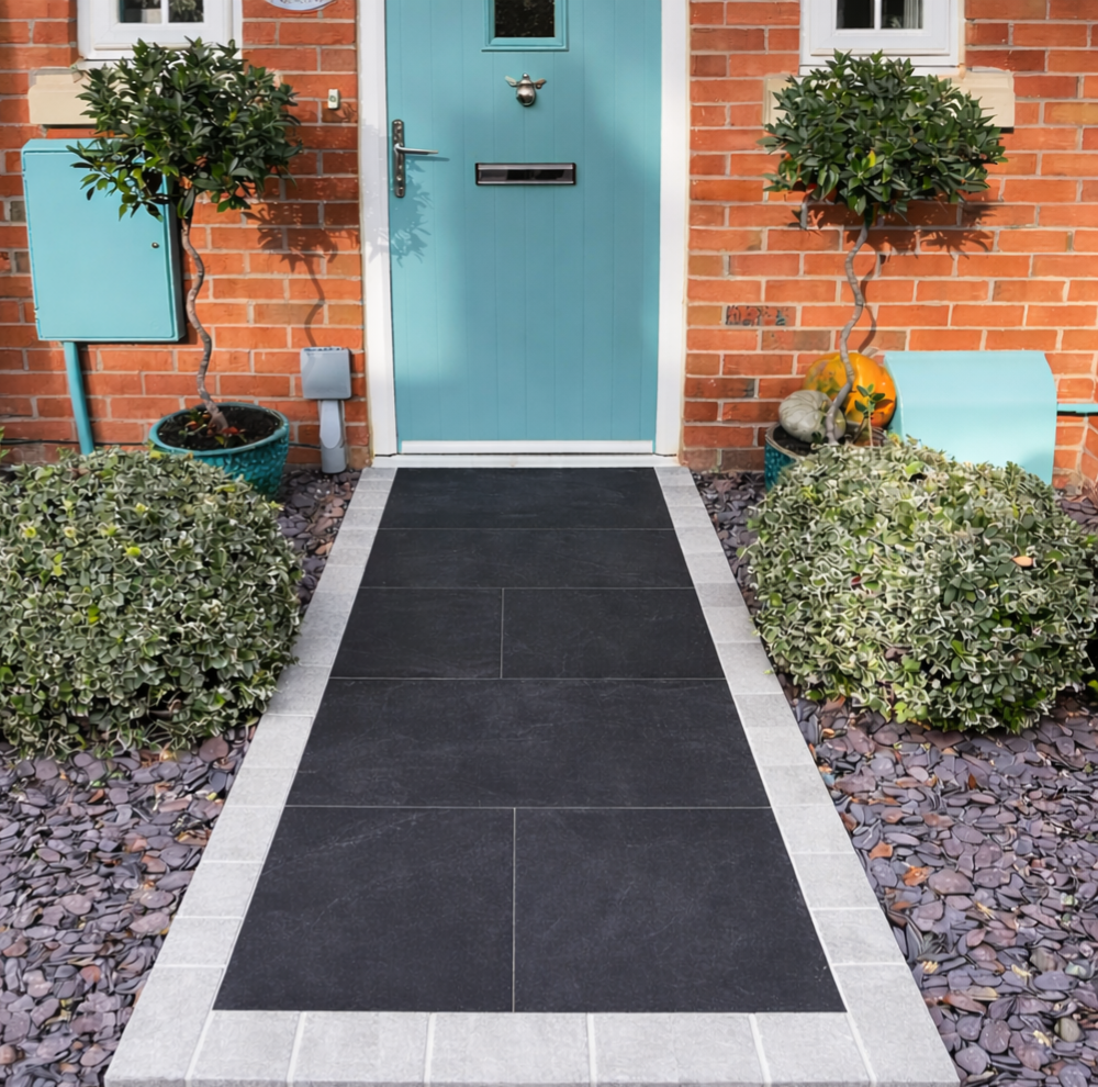 Kandla Grey Porcelain Cobbles 200x100 20mm
