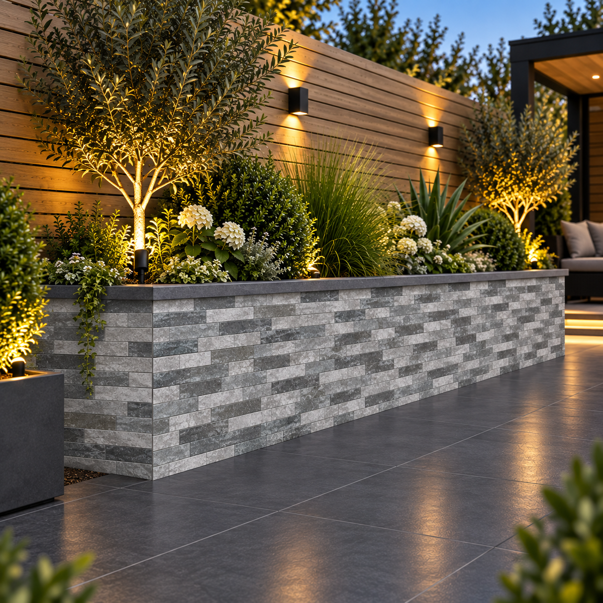 Ordino Grey Slate Split Face Porcelain Wall Cladding