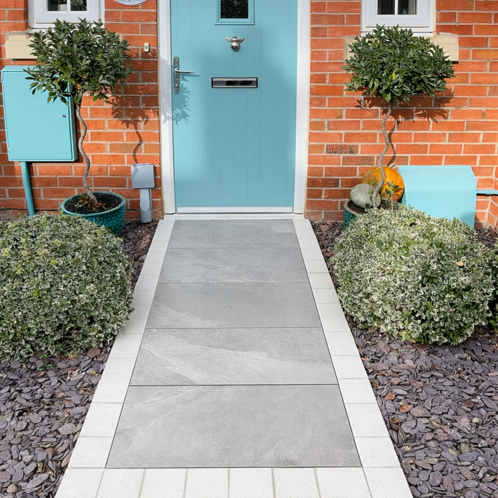 Quartz White Porcelain Cobbles 200x100 20mm