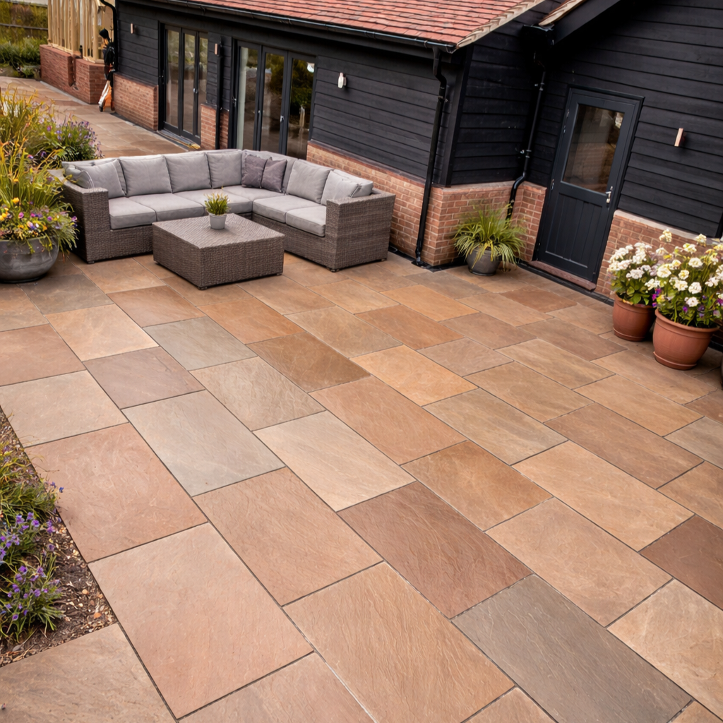 Raj Green Sandstone 900x600 Paving Slab 20mm