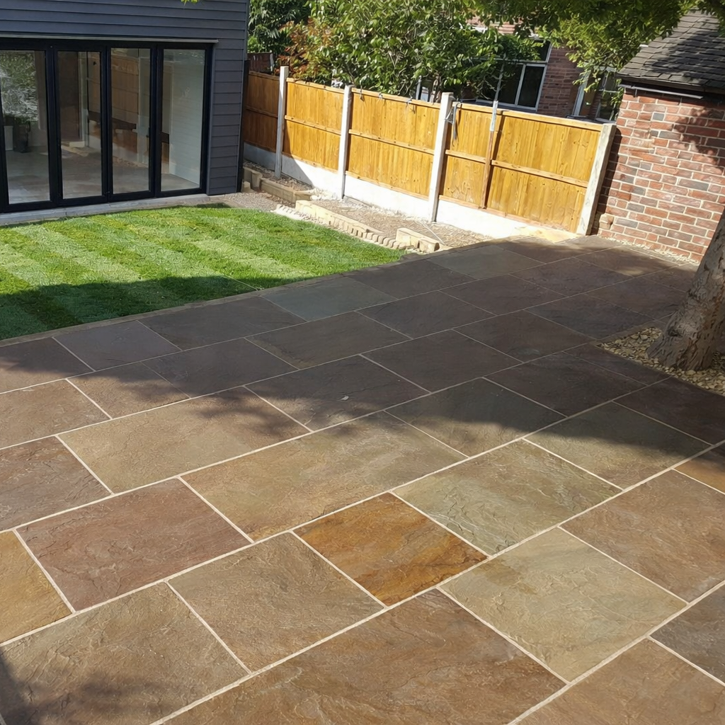 Raj Green Sandstone 900x600 Paving Slab 20mm