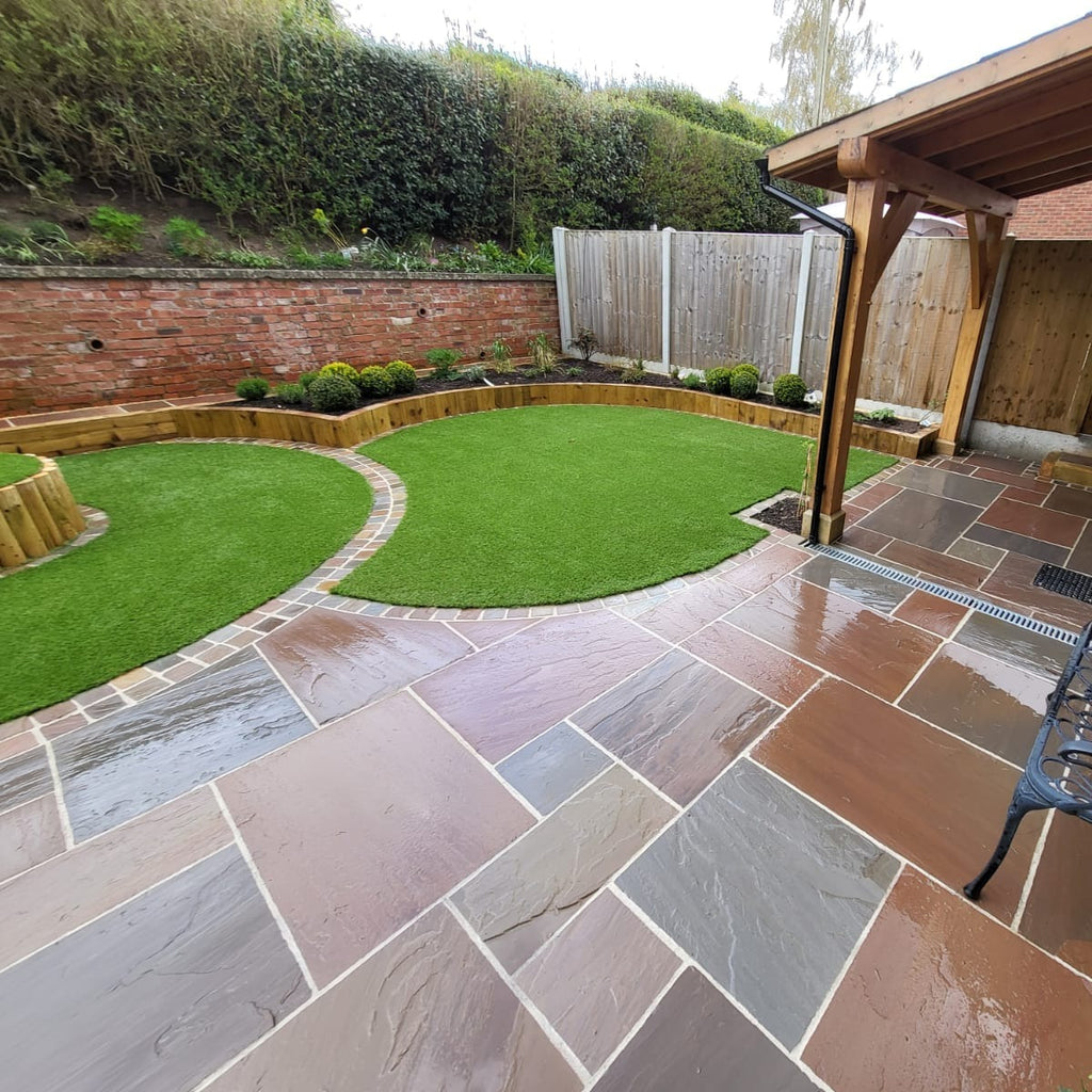 Raj Green Mixed Sandstone Paving Slab 20mm