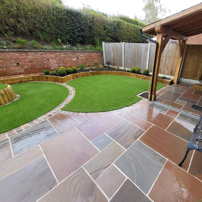 Raj Green Mixed Sandstone Paving Slab 22mm