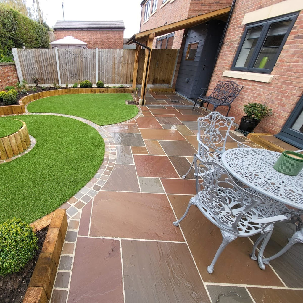 Raj Green Mixed Sandstone Paving Slab 20mm
